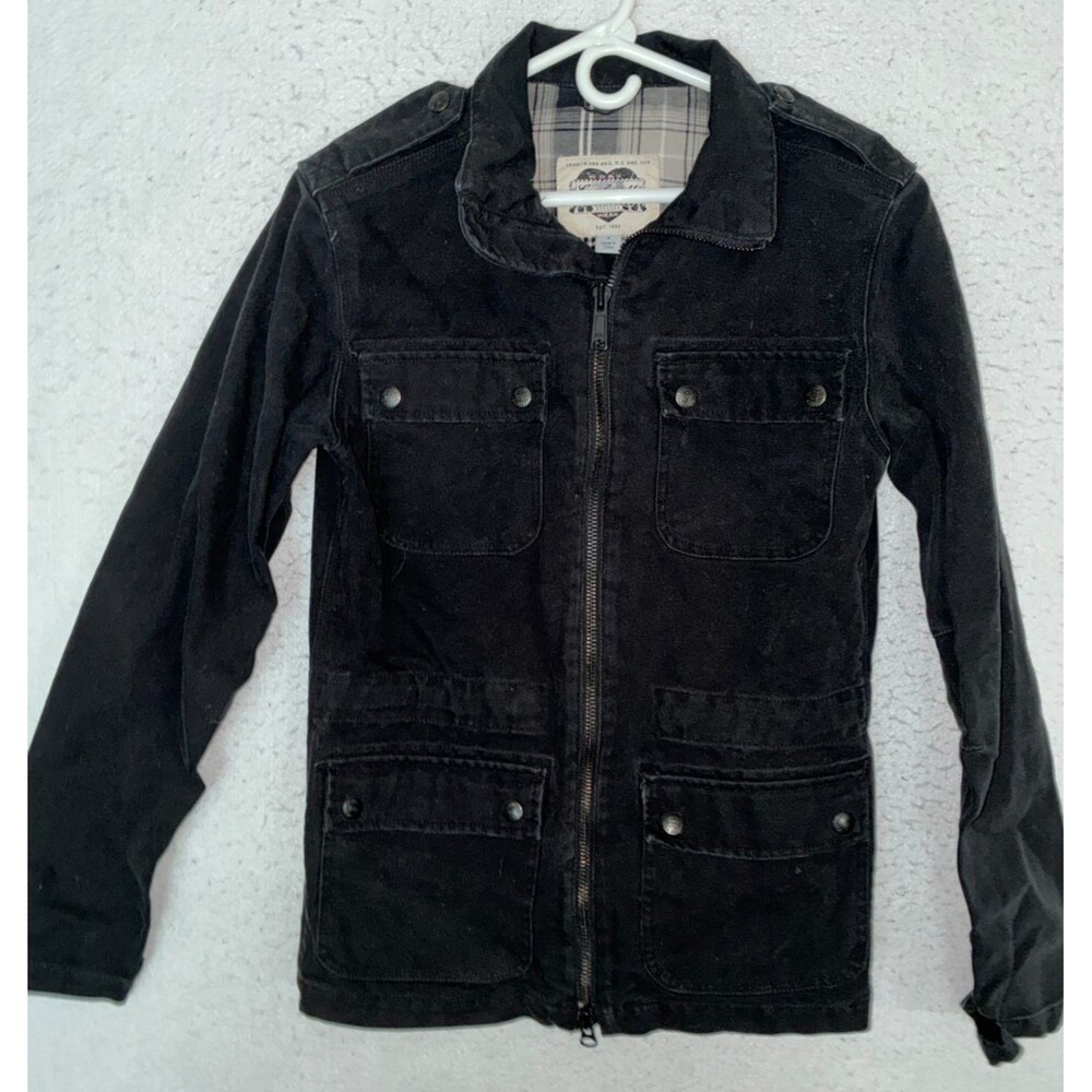 Carhartt Black Duck Canvas Chore Coat Flannel Lined Womens sz S pockets Full zip